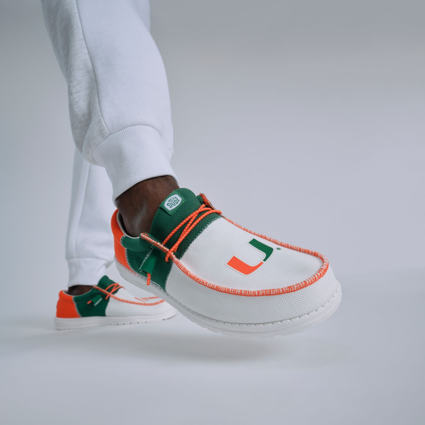 Hey Dude Men s Wally Tri Miami Hurricanes Shoes